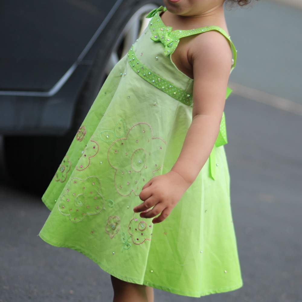 Green Dress with matching Bummie